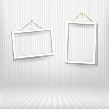Two frames in striped room Illustrazione stock