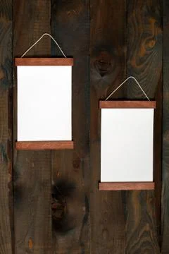 Two frames on a wooden background Stock Photos