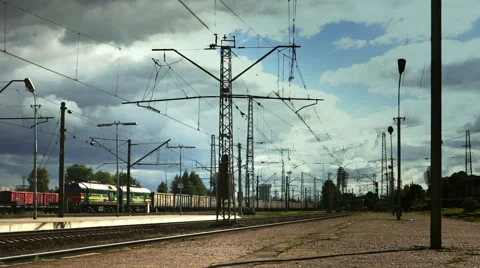 Two freight trains Stock Footage 55557254