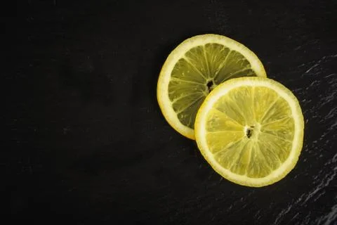 Two fresh lemon slices Stock Photos