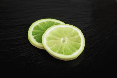 Two fresh lemon slices Stock Photos