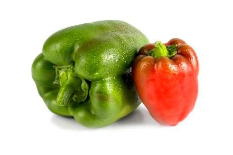 Two fresh peppers Stock Photos