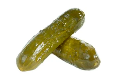 Two fresh pickles Stock Photos
