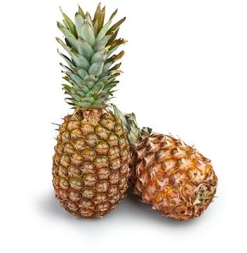 Two Fresh pineapple isolated on white background Stock Photos
