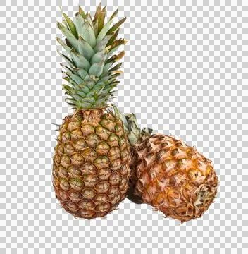 Two Fresh pineapple isolated on white background Stock Photos