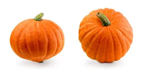 Two fresh pumpkins isolated Stock Photos