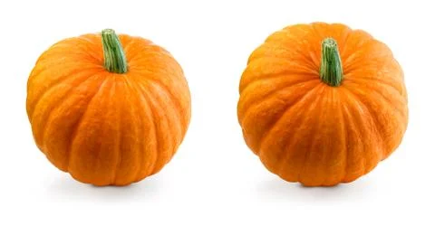 Two fresh pumpkins isolated Stock Photos