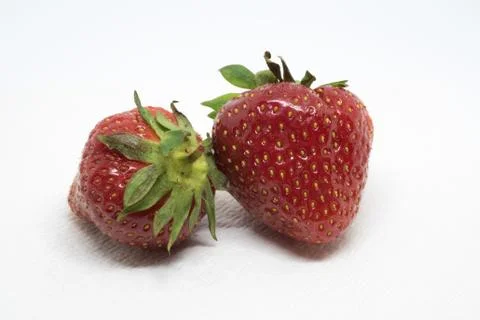 Two Fresh Strawberries Stock Photos