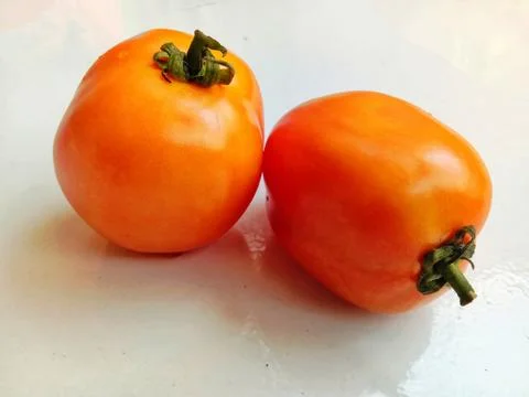 Two fresh tomatoes Stock Photos