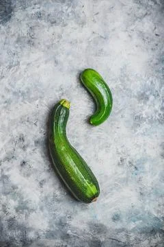 Two fresh zucchini Stock Photos