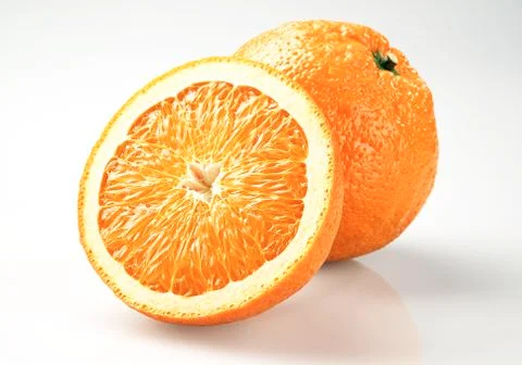 Two freshly cut oranges Stock Photos