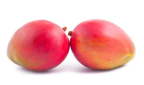 Two freshness mango on white Stock Photos