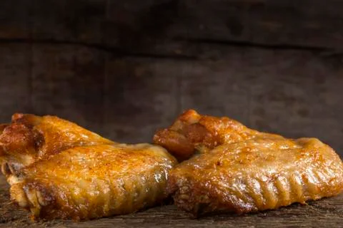Two fried chicken wings Stock Photos
