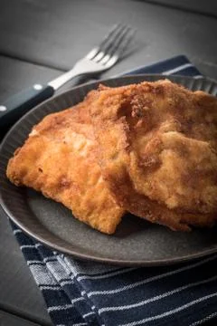 Two fried cod fillet pieces. Stock Photos