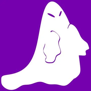 Two Friendly White Halloween Ghosts on Purple Background Stock Illustration