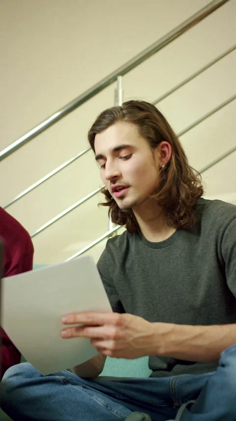 Two friends are discussing something important Stock Footage 159358766