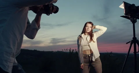 Two friends are having fun and taking pictures. Video stock 138640113