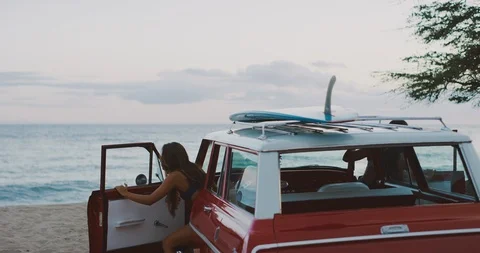Two friends arriving at the beach Stock Footage 110782417