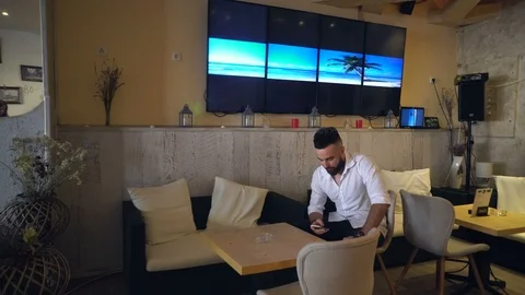 Two friends at cafe Stock Footage 96082368