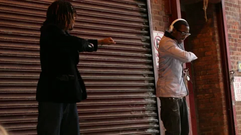 Two friends dancing on streets of New York City Stock Footage 32956128