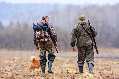 Two friends on the hunt Stock Photos