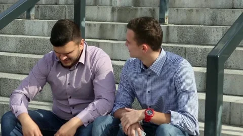 Two friends is making selfie on tablet PC Stock Footage 55673890