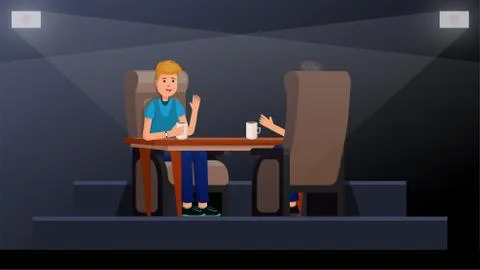 Two friends sitting in cafe Stock Illustration