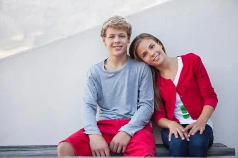 Two friends smiling Stock Photos