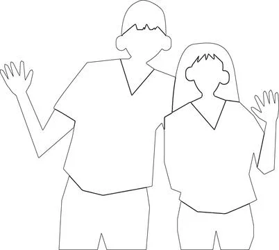 Two friends, vector illustration. Stock Illustration