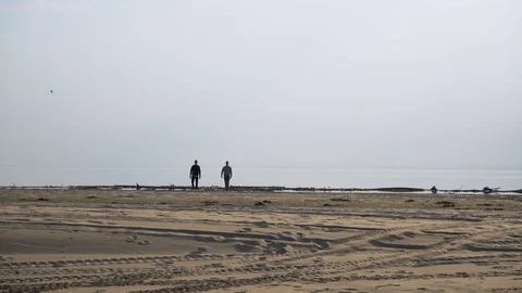 Two Friends Walking 스톡 동영상 107838017