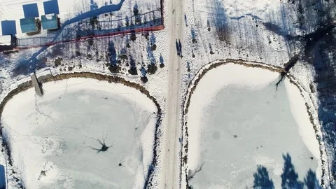 Two frozen lakes. Stock Footage 147388833