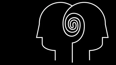 Two fully connected minds , Self  Drawing Line  Animation Stock Footage 102476822