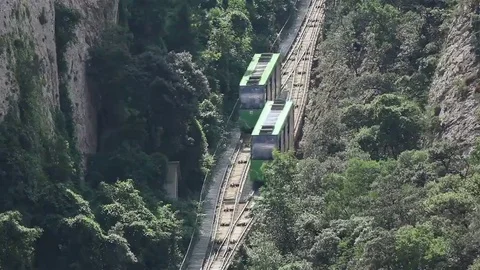 Two funicular cars Stock Footage 69102642