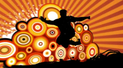 Two funky silhouettes Stock Footage 23027408