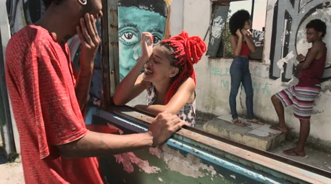 Two funky young couples sharing a good time Stock Footage 61292064