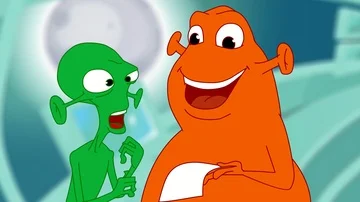 Two funny aliens looking at camera. Stock Footage 85510949