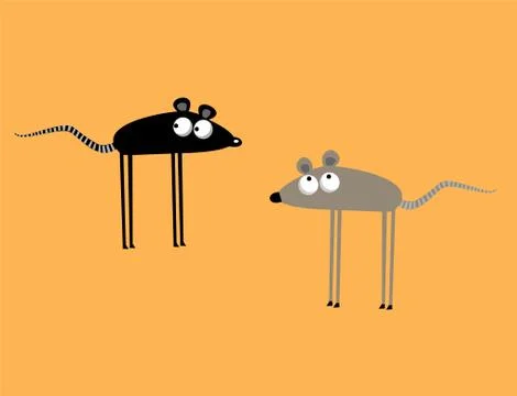 Two funny cartoon mice Stock Illustration