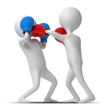 Two funny characters are boxing Stock Illustration