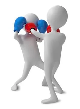 Two funny characters are boxing Ilustración de archivo