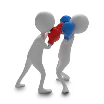 Two funny characters are boxing Ilustración de archivo