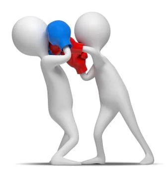 Two funny characters are boxing Stock Illustration