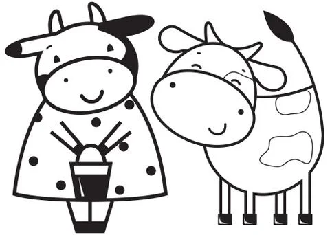 Two funny cows Stock Illustration