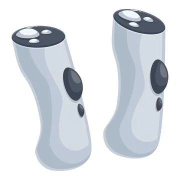 Two futuristic controllers resting on white background Stock Illustration