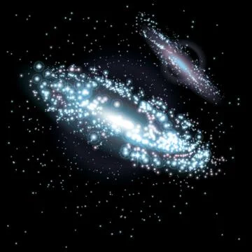 Two galaxies Stock Illustration