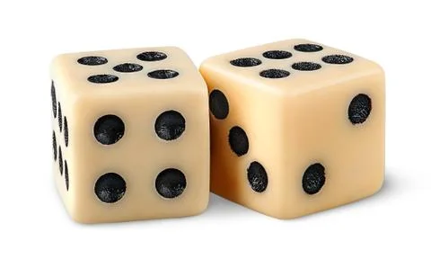 Two gaming dice Stock Photos