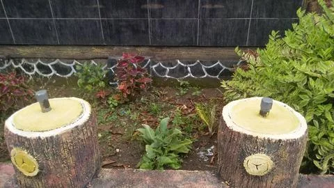 Two garden light spots 写真素材