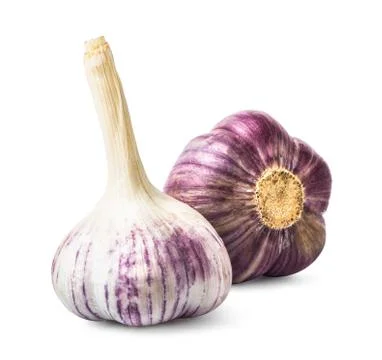 Two garlic heads Stock Photos