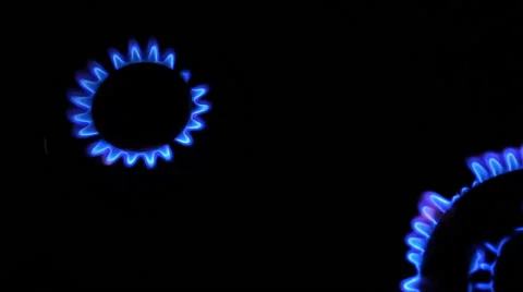 Two gas burners inflammation Stock Footage 61320743
