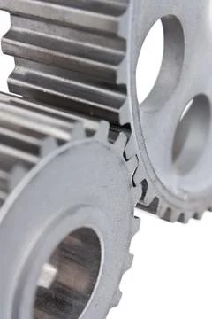 Two gear coupled Foto stock