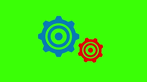 Two gear rotating animation.4k video.2D animation Stock Footage 144129856